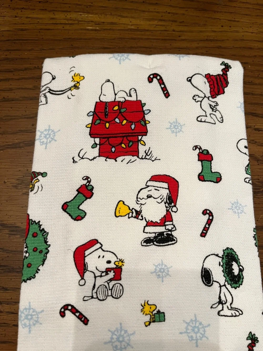Peanuts Holiday Snoopy Kitchen‎ Towel - White, Red, Green